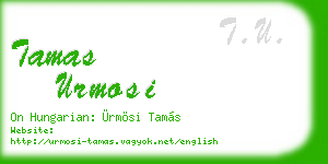 tamas urmosi business card